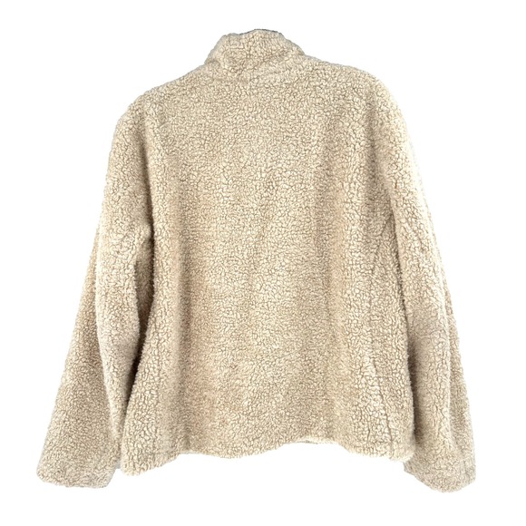 Pendleton Ladies' Fuzzy Zip Jacket Women's XL Beige Sherpa Coat Landman Cowgirl - Picture 2 of 10